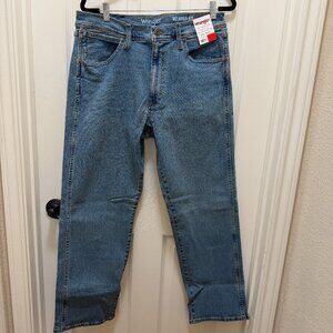 Wrangler Men's Jean Size 34X30 Blue Free To Stretch Relaxed Fit Casual (NEW)